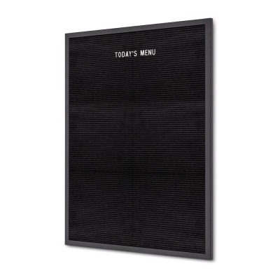 Information letter board with a black wooden frame